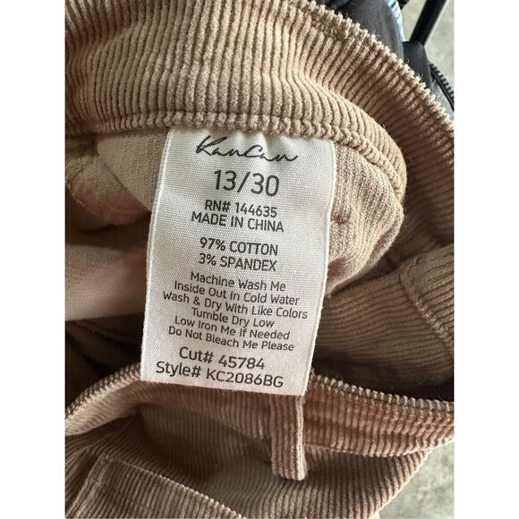 Kancan Saturn Ultra High Rise Wide Leg Corduroy Pants Beige Size 13/30 - Picture 5 of 6